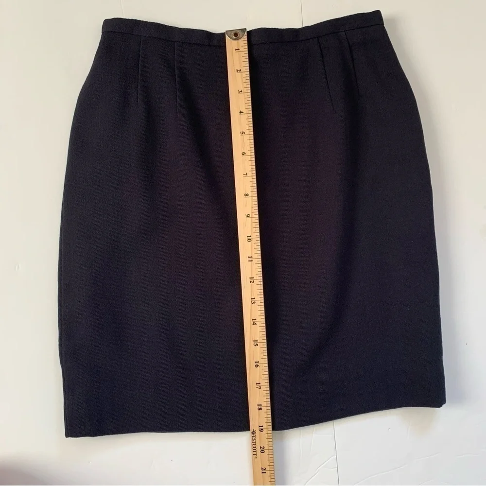 VINTAGE Holt Renfrew 100% Pure Virgin Wool Pencil Skirt Size 10 - Picture 9 of 9